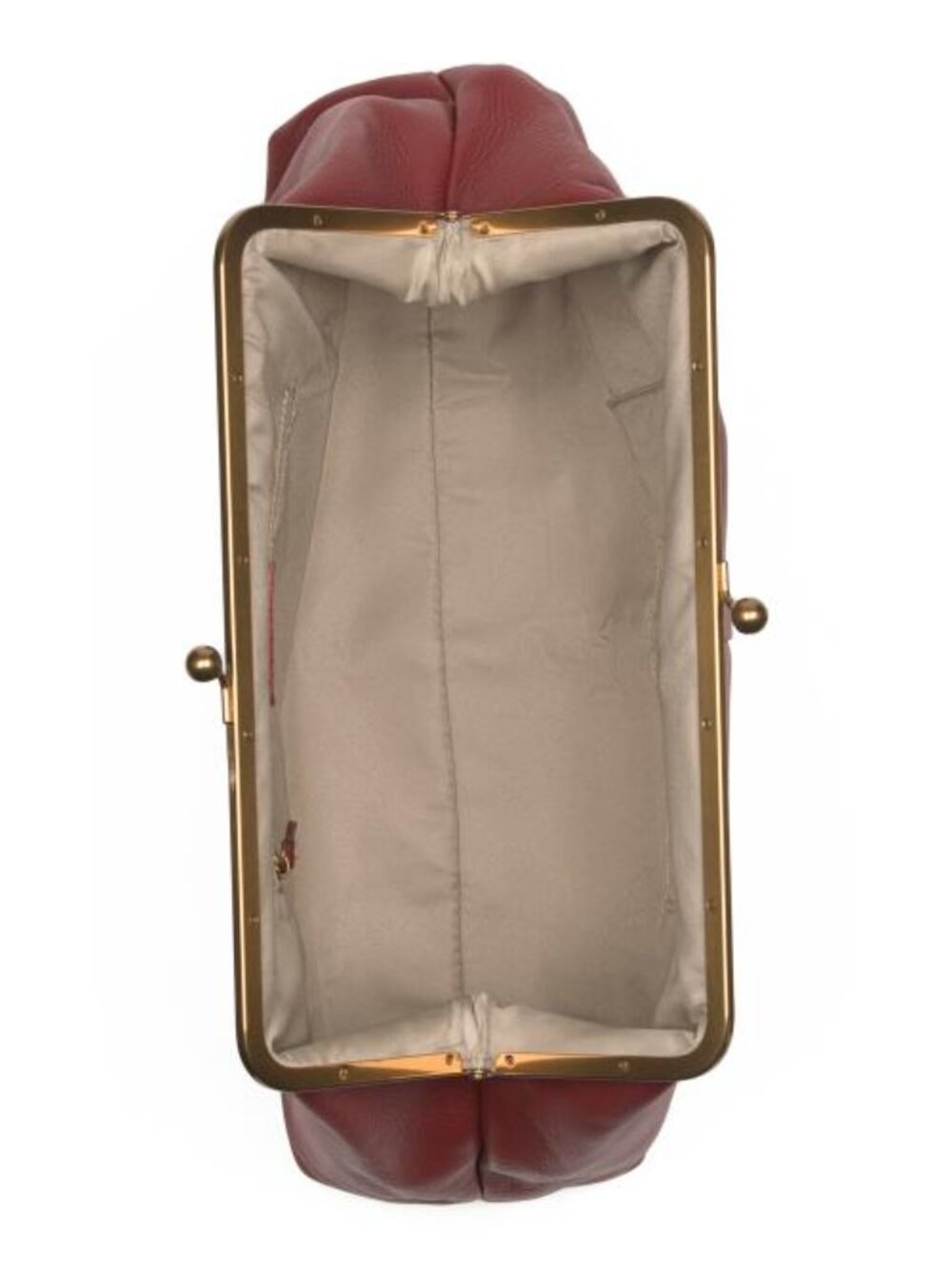 AMERICAN LEATHER CO. Leather Grace Oversized Kiss Lock Clutch - Picture 2 of 4